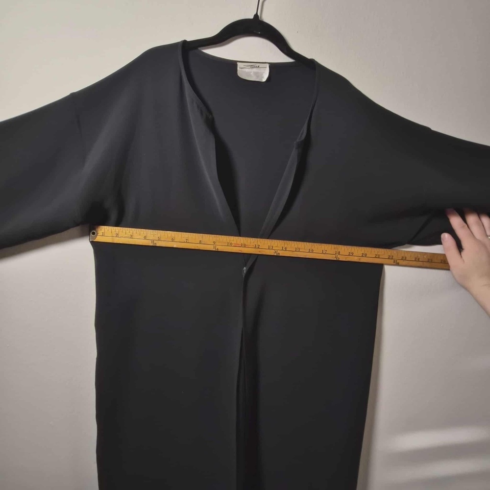 Zoran Vintage Dense Durable Heavyweight 100% Italian Silk Long Draped Cardigan L - Picture 11 of 13